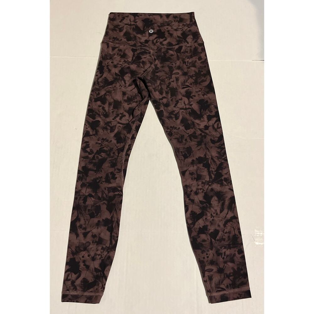 Lululemon Align Pant II 25" Mini Dusk Floral Antique Bark Black Nulu Size 4/XS